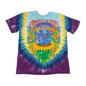 Liquid Blue Grateful Dead Tie Dye Inspiration Sunflower T Jerry Garcia Sz Medium